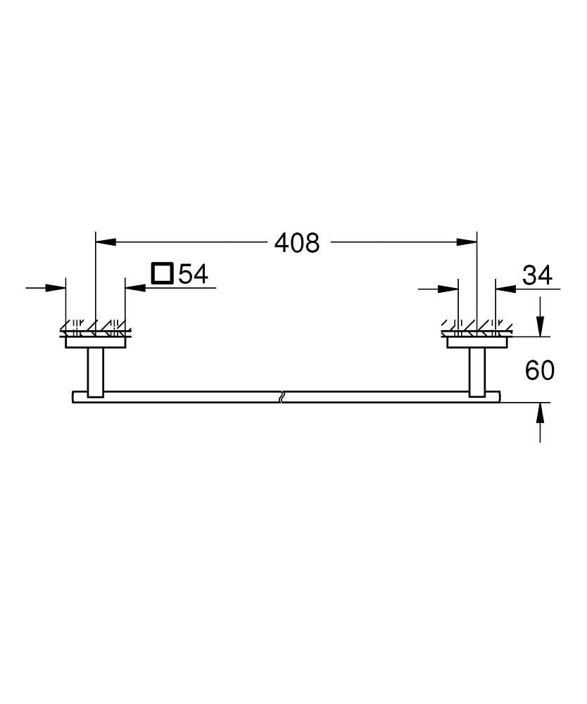 Держатель для полотенец Grohe QuickFix Start Cube 40987000 CV034608 одинарный Хром (235304) - фото 5