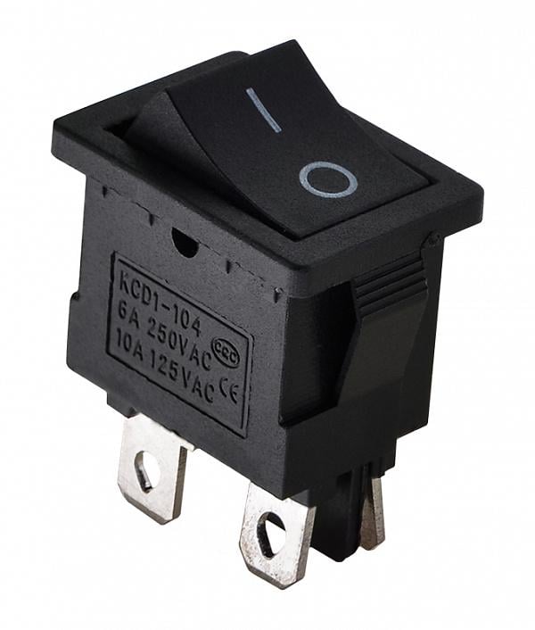 Переключатель АСКО-Укрем KCD1-4-201 B/B 1 клавиша 2NO без подсветки 10,2 мм Черный (A0140040140)