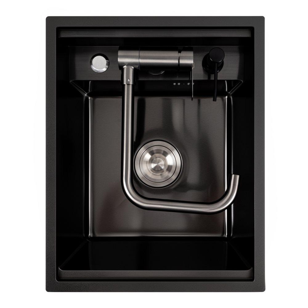 Мойка кухонная PVD Platinum Handmade CM 40х50 скрытая Черный - фото 6