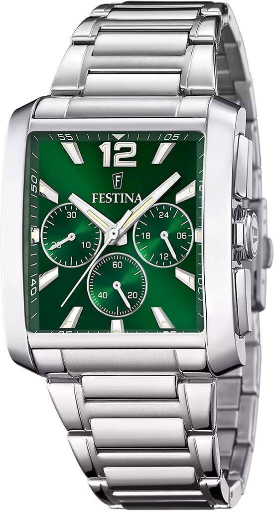 Наручные часы мужские Festina On The Square F20635/3 со стальным корпусом WR 50 м и зеленым циферблатом