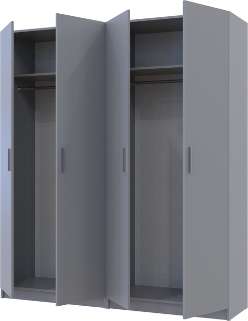 Шкаф для одежды Doros Промо 2+2 ДСП 180х48х204 см Серый (26508032)