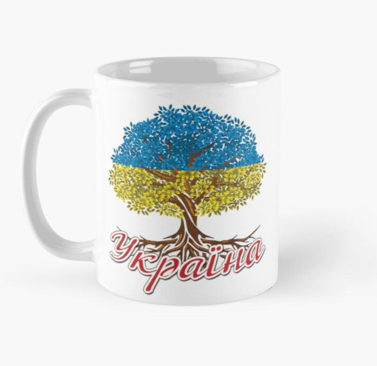Чашка керамическая с принтом "Україна" 330 мл Белый (УКР277Ч)
