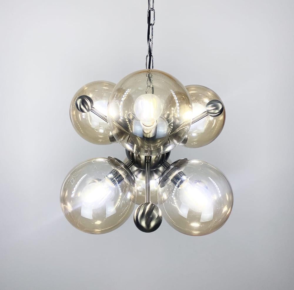 Люстра подвесная с янтарными плафонами Satin (0666/6 Satin)