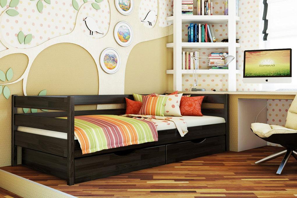Кровать деревянная детская Нота 80х190 см Венге Кровать деревянная детская Нота 80х190 см Венге