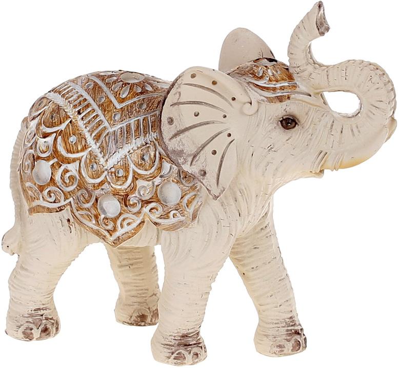 Декоративная статуэтка Слон 12х5х11,5 см полистоун Кремовый (BD-SG37-872)