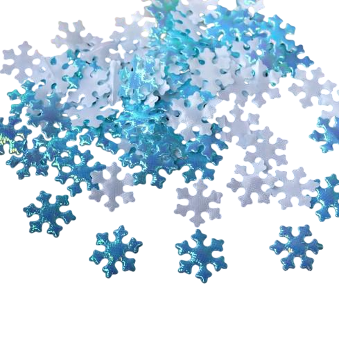Новорічні сніжинки 95 шт. 25 мм Блакитний (17401)