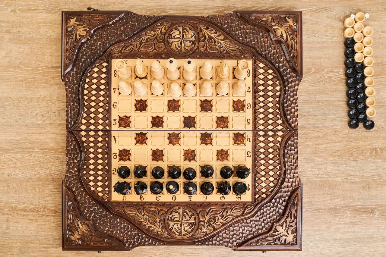 Шахи дерев’яні Carloteka 3в1