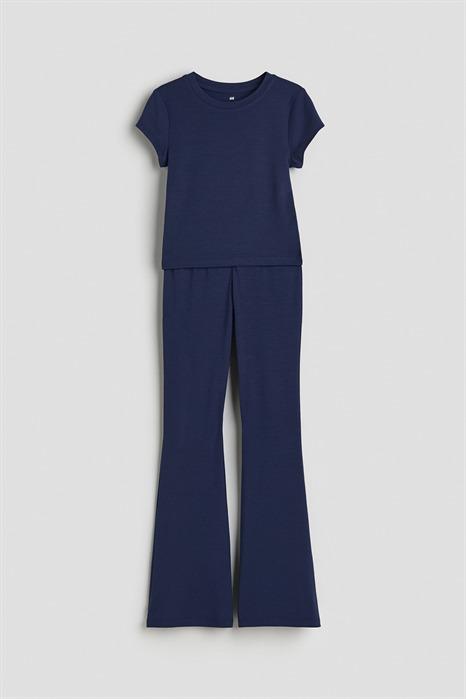 Костюм топ с брюками H&M 146 см Темно-синий (1233806-1)