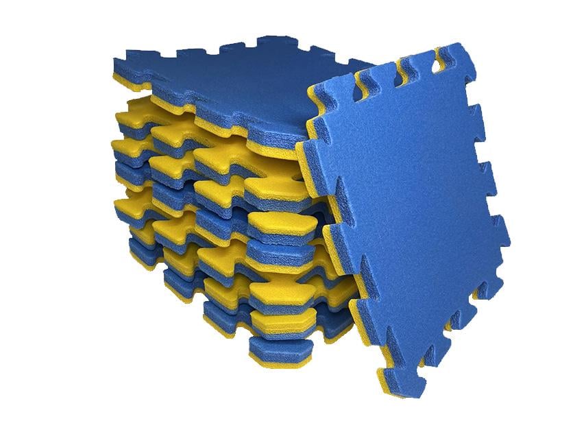 Пол мягкий-пазл 500х500х25 мм Желто-Синий (1994248444) - фото 5