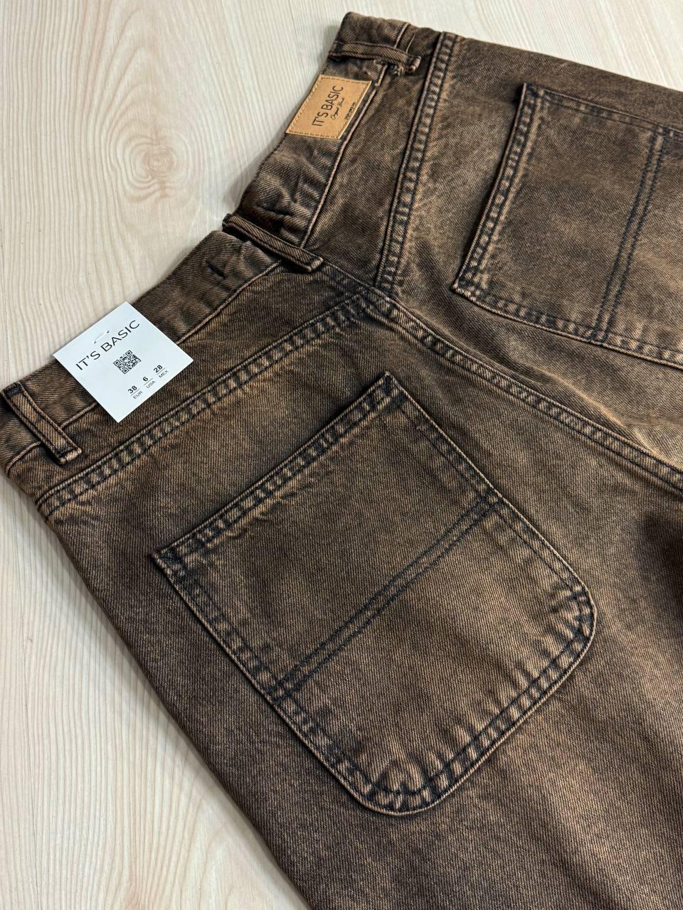 Джинсы женские ITS Basic 2952-4 skater fit с косыми карманами р. 38 Коричневый (5761) - фото 5