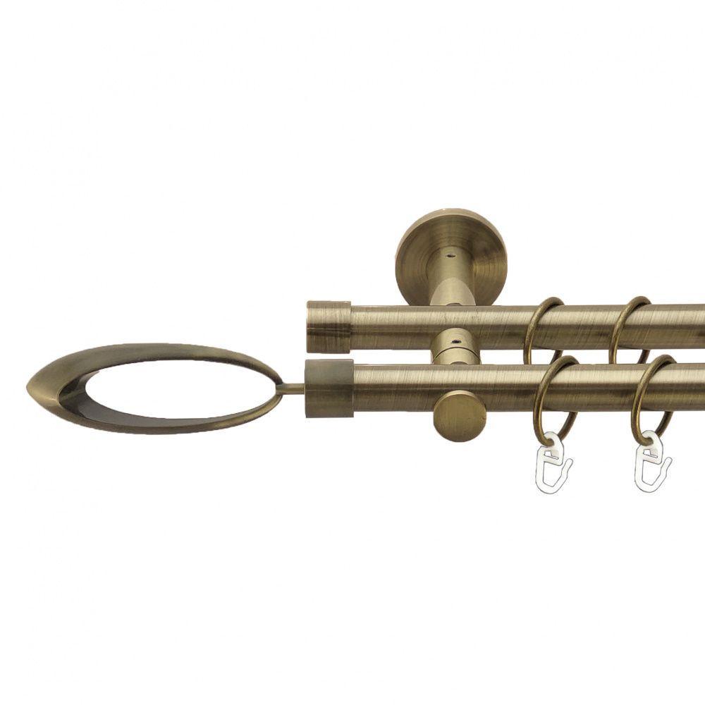 Карниз Orvit Венеция двухрядный гладкий 19/19 мм 160 см Антик (00-00013340)