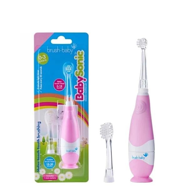 Звуковая зубная щетка Brush-Baby BabySonic от 0 до 3 лет Розовый (2132828221) - фото 2