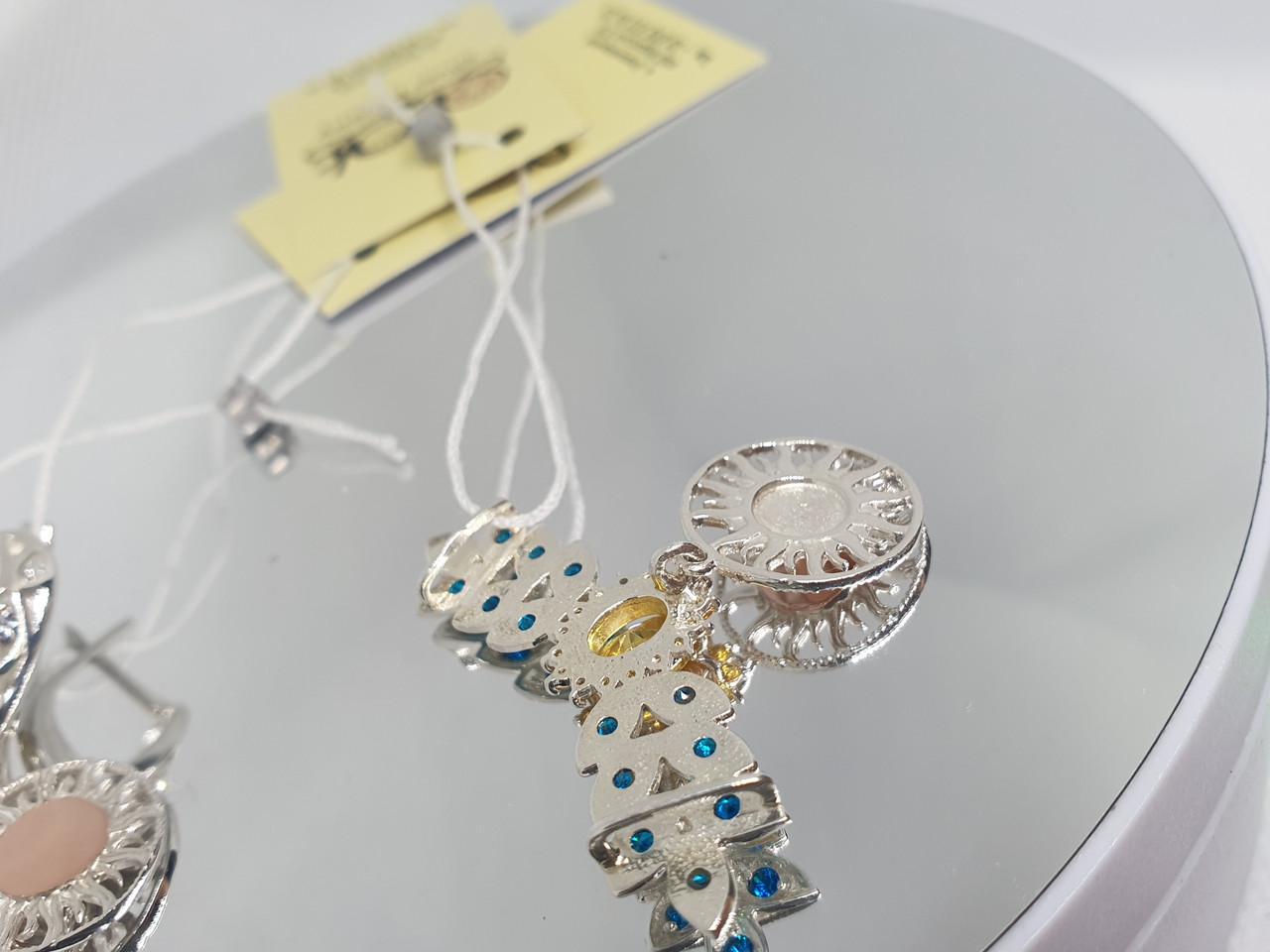 Срібний кулон підвіс на стрічку або чокер 925 проба дукач Сонце з золотом (2422041883) - фото 3