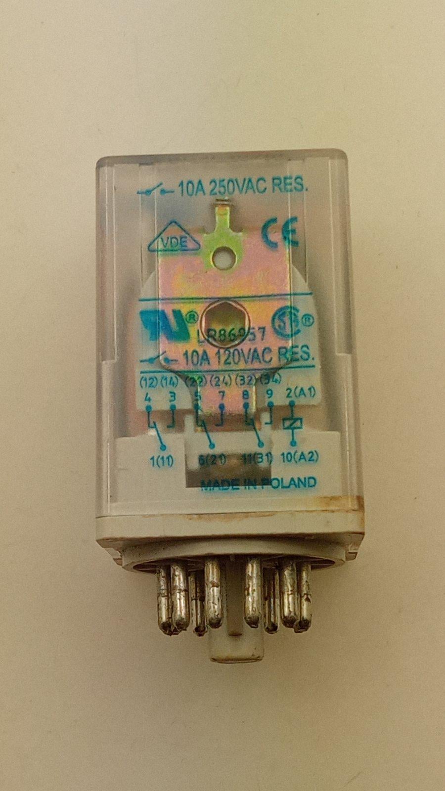 Реле GE Power PRC3P30ABL DC12V 10A 250VAC-3C 34x34x54 (19111)