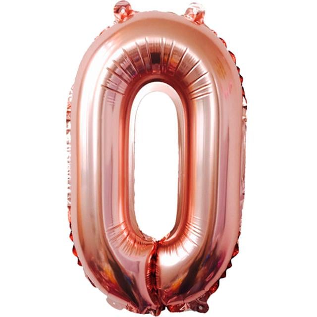 Шарик Цифра "0" 102 см Розовое золото металлик