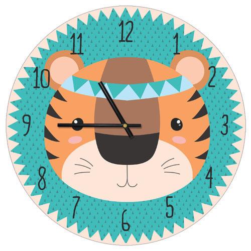 Годинник настінний круглий Presentville Тигреня індіанець 36 см (CHR P TFL057)