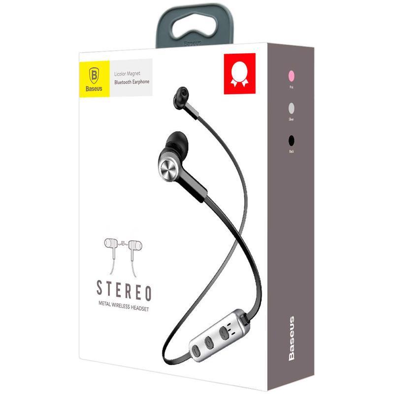 Гарнитура Bluetooth Baseus Stereo Headset B11 Licolor Magnetic NGB11/01 Silver/чорний - фото 2