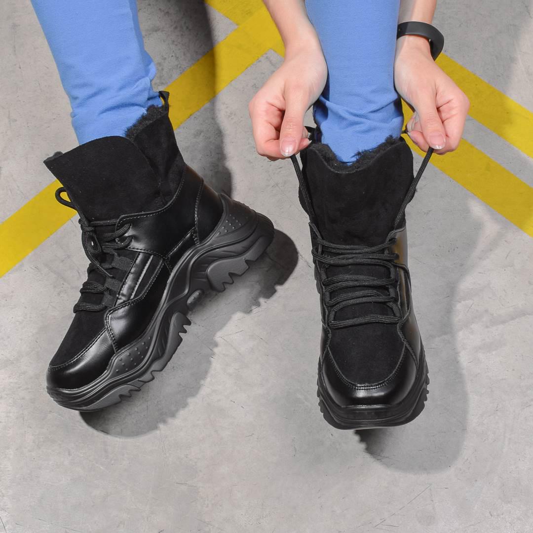 Ботинки женские зимние на шнуровке 322304 р. 38 24 см