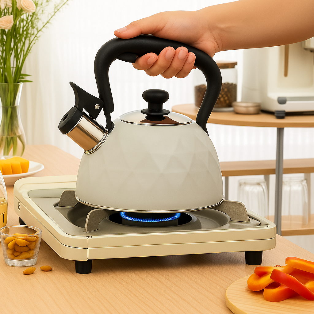 Чайник для плити зі свистком капсульне дно нержавіюча сталь 3 л Сірий (03-MH-5178) - фото 5 Чайник для плити зі свистком капсульне дно нержавіюча сталь 3 л Сірий (03-MH-5178) - фото 5