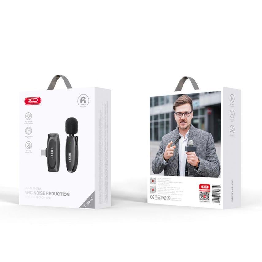 Мікрофон петличний Xo MKF08A з роз'ємом Type-C Black - фото 3 Мікрофон петличний Xo MKF08A з роз'ємом Type-C Black - фото 3