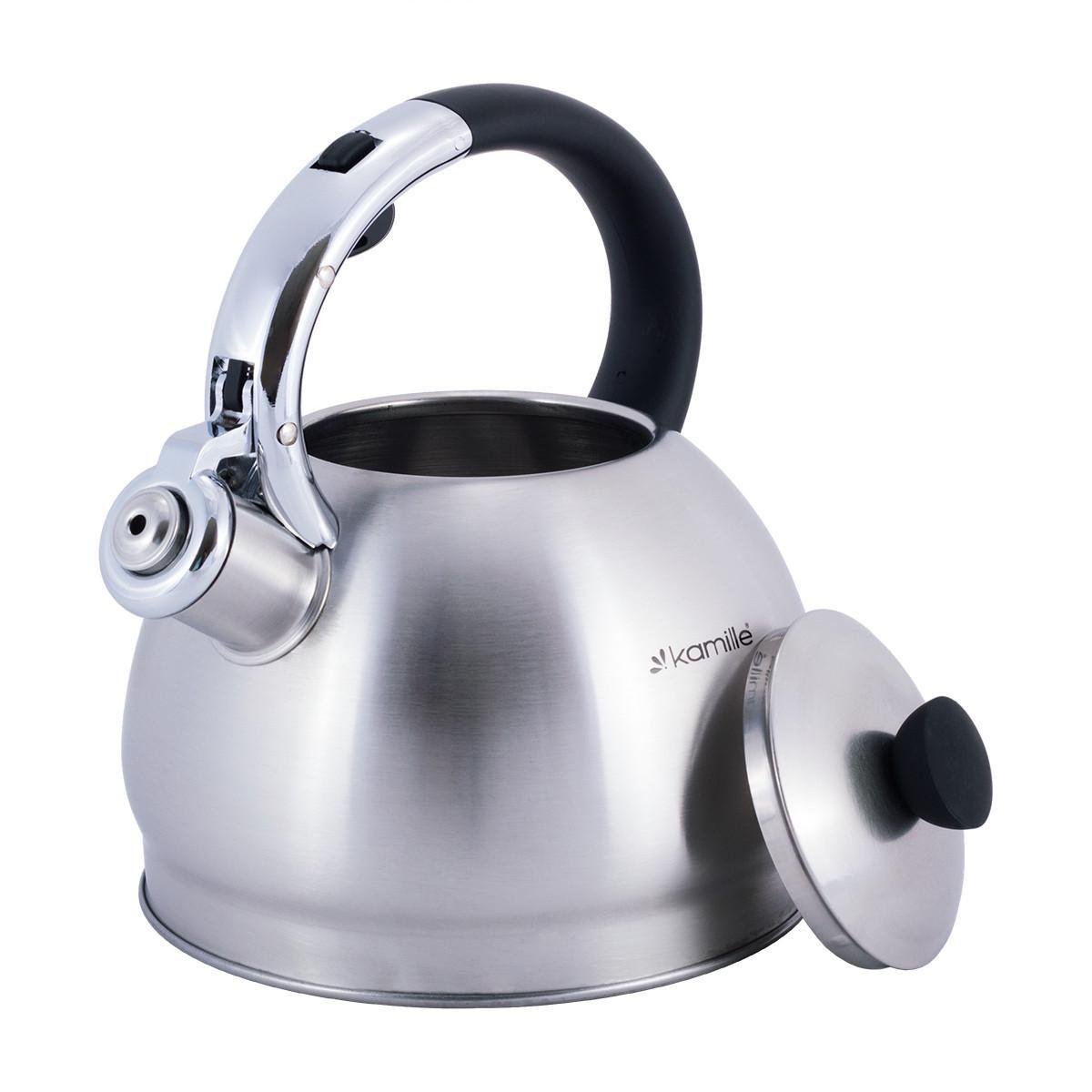 Чайник со свистком Kamille KM-0694ВN из нержавеющей стали 2 л Стальной/Черный (150-84-0694ВN) - фото 6 Чайник со свистком Kamille KM-0694ВN из нержавеющей стали 2 л Стальной/Черный (150-84-0694ВN) - фото 6