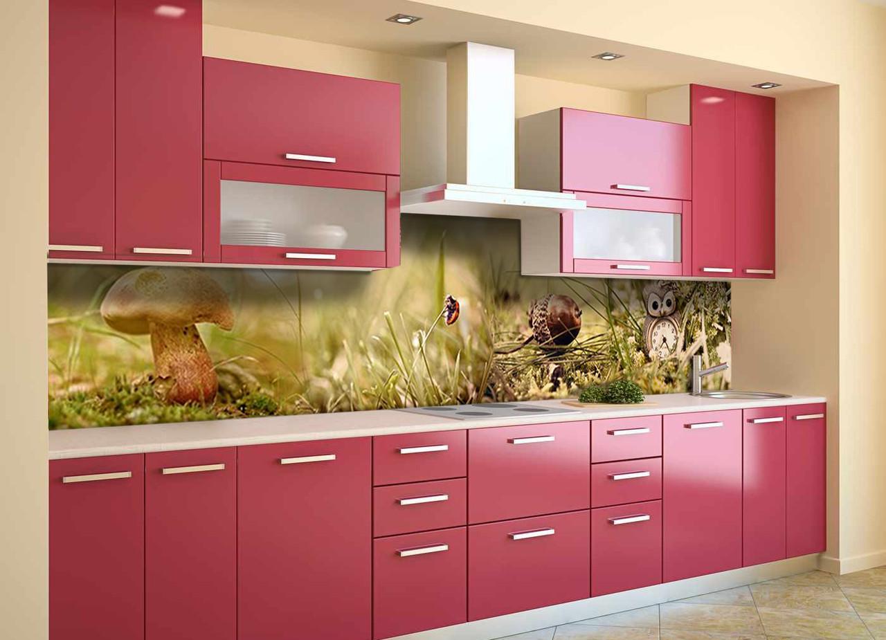 Кухонный фартук Грибы из самоклеющейся виниловой пленки 65х250 см Зеленый Кухонный фартук Грибы из самоклеющейся виниловой пленки 65х250 см Зеленый