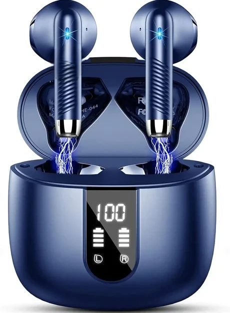 Наушники беспроводные WASART J55 Bluetooth TWS вакуумные с микрофоном/зарядный кейс Синий (3027512752)