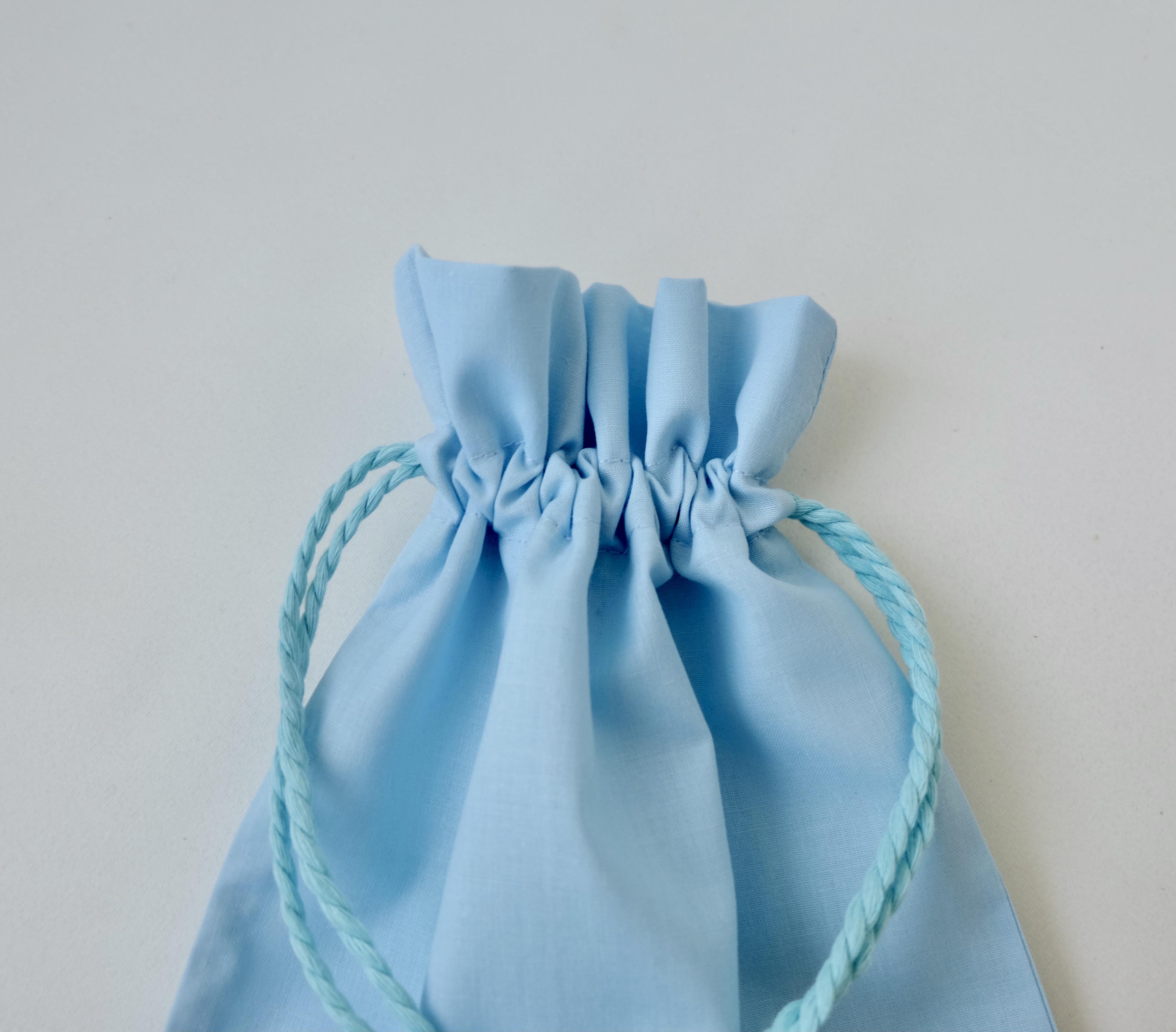 Мішок текстильний для подарунків 25х20 см Блакитний (29186726) - фото 3 Мішок текстильний для подарунків 25х20 см Блакитний (29186726) - фото 3