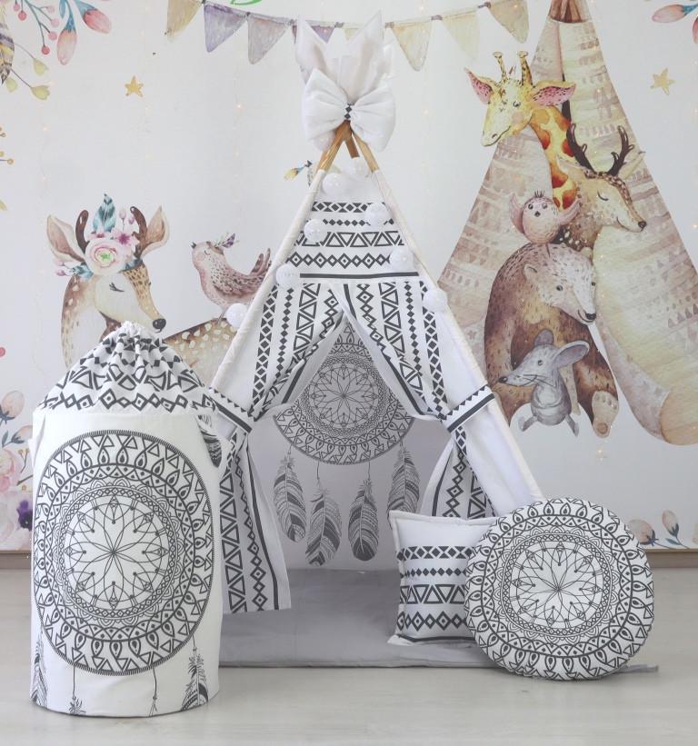 Вігвам для дітей Альбатрос з матрацом і подушками з кошиком для білизни - фото 6 Вігвам для дітей Альбатрос з матрацом і подушками з кошиком для білизни - фото 6