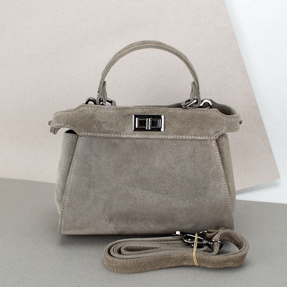 Сумка женская Virginia Conti 03736 замшевая на застежке Темный Тауп (2385384503) - фото 1