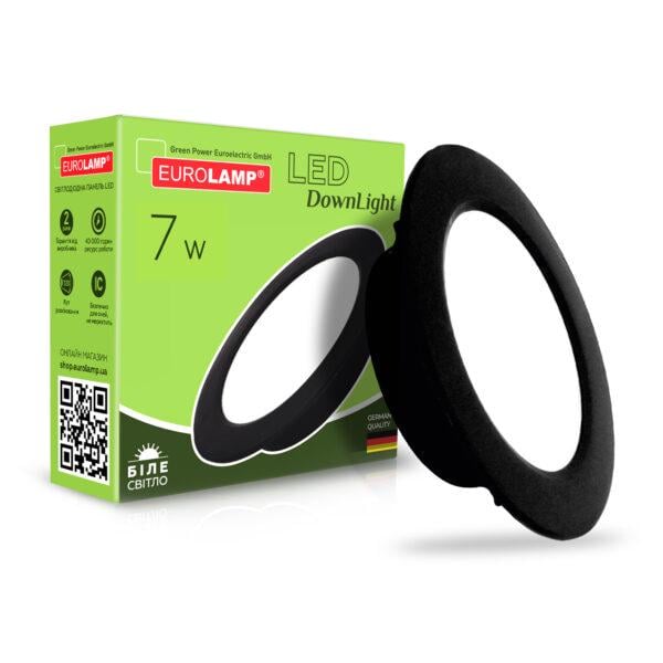 Светильник LED Eurolamp DownLight круглый 7 Вт 4000K Черный (17551866)