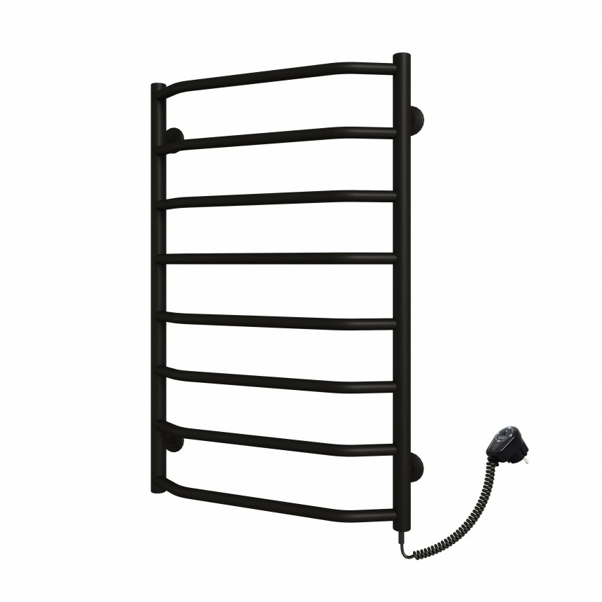 Электрический полотенцесушитель Deffi Трапеция П7 500x700 мм Е правое подключение Черный