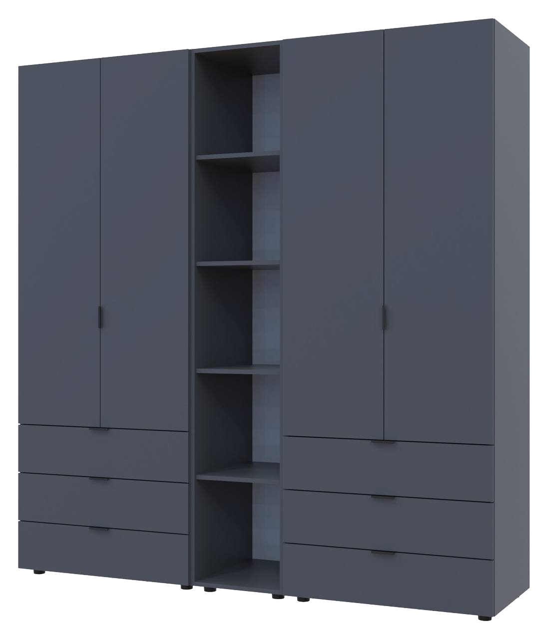 Комплект Doros Гелар с этажеркою 2 с 2 ДСП 193,2х49,5х203,4 см Графитовый (42005056)