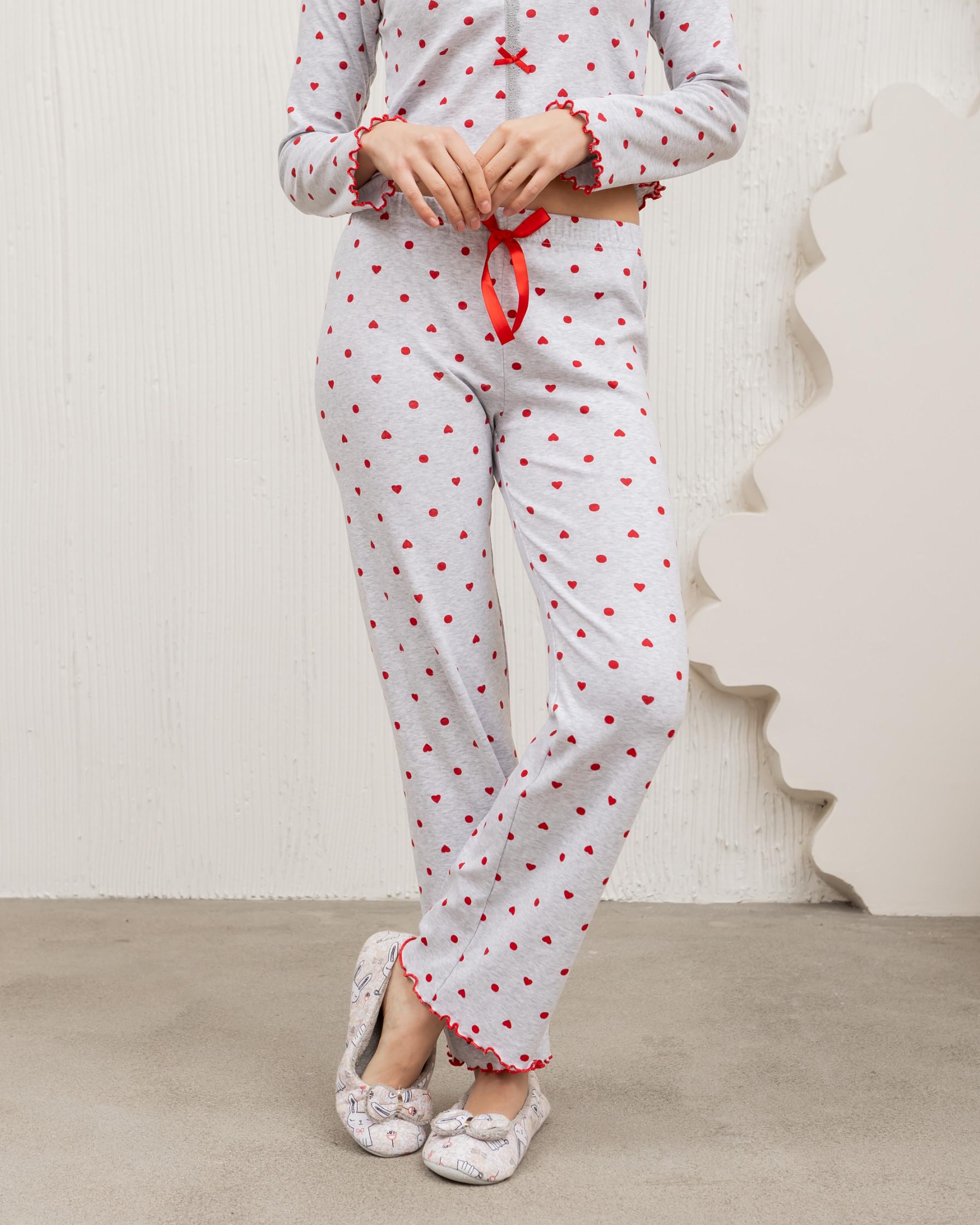Пижама со штанами женская Nicoletta Сердечки Серый (Nic-47026) - фото 10 Пижама со штанами женская Nicoletta Сердечки Серый (Nic-47026) - фото 10