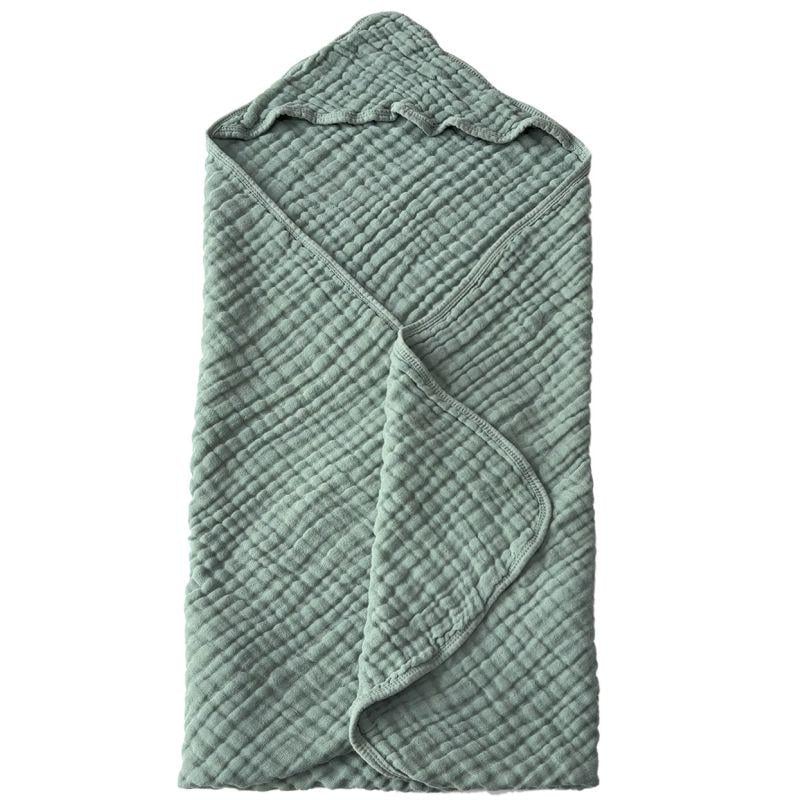 Дитячий рушник з капюшоном Lovely Svi бавовна/муслін 6-шаровий м'який/дихаючий/гіпоалергенний 80x80 см від 0 до 2 років Зелений