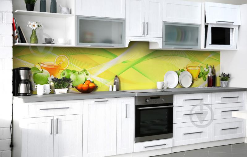 Скинали на кухню Zatarga «Яблочный чай» 650х2500 мм виниловая 3Д наклейка кухонный фартук самоклеящаяся