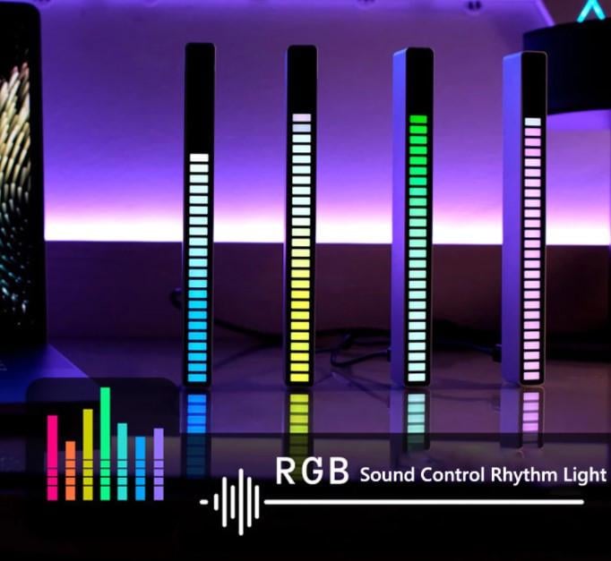 Музыкальный светильник RGB USB лампа со звуковим управлением Белый - фото 3