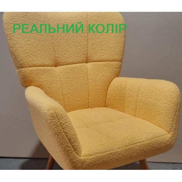Крісло м'яке Флор тканина букле Жовтий - фото 7 Крісло м'яке Флор тканина букле Жовтий - фото 7