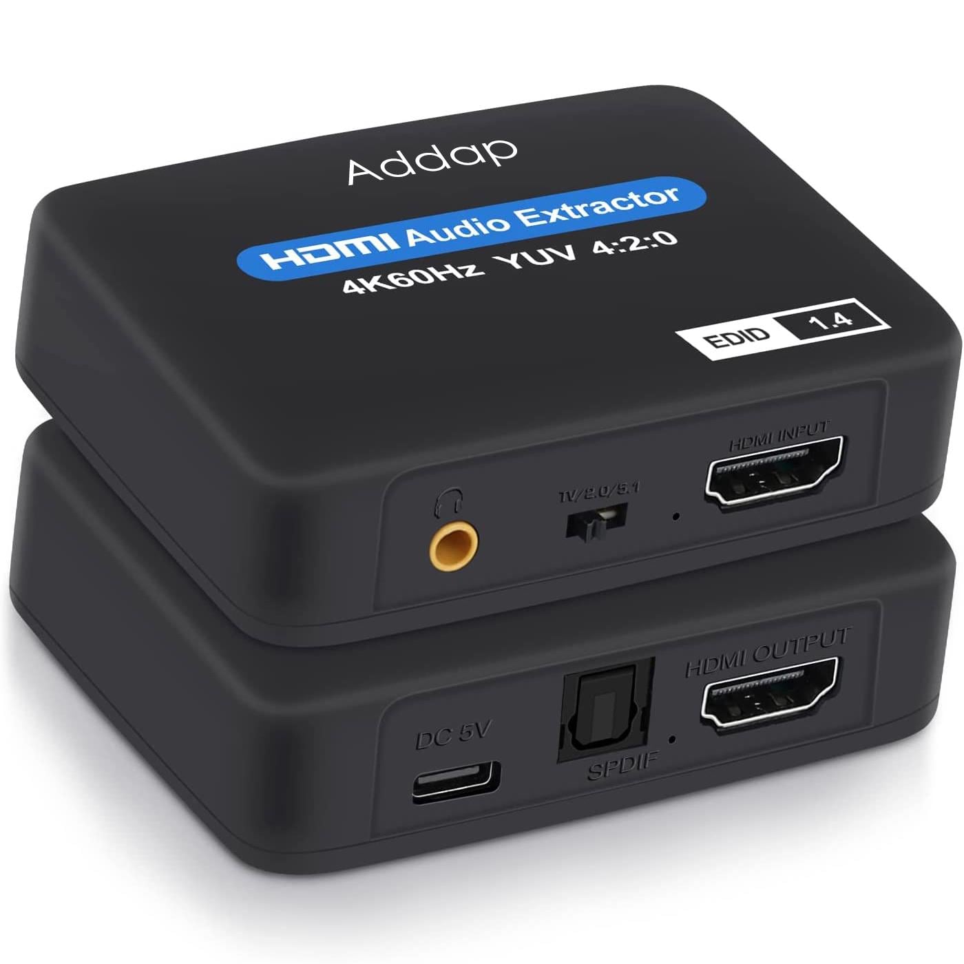 Экстрактор HDMI аудио Addap HAE-01 преобразователь звука с HDMI на 3,5 мм minijack и spdif 5.1