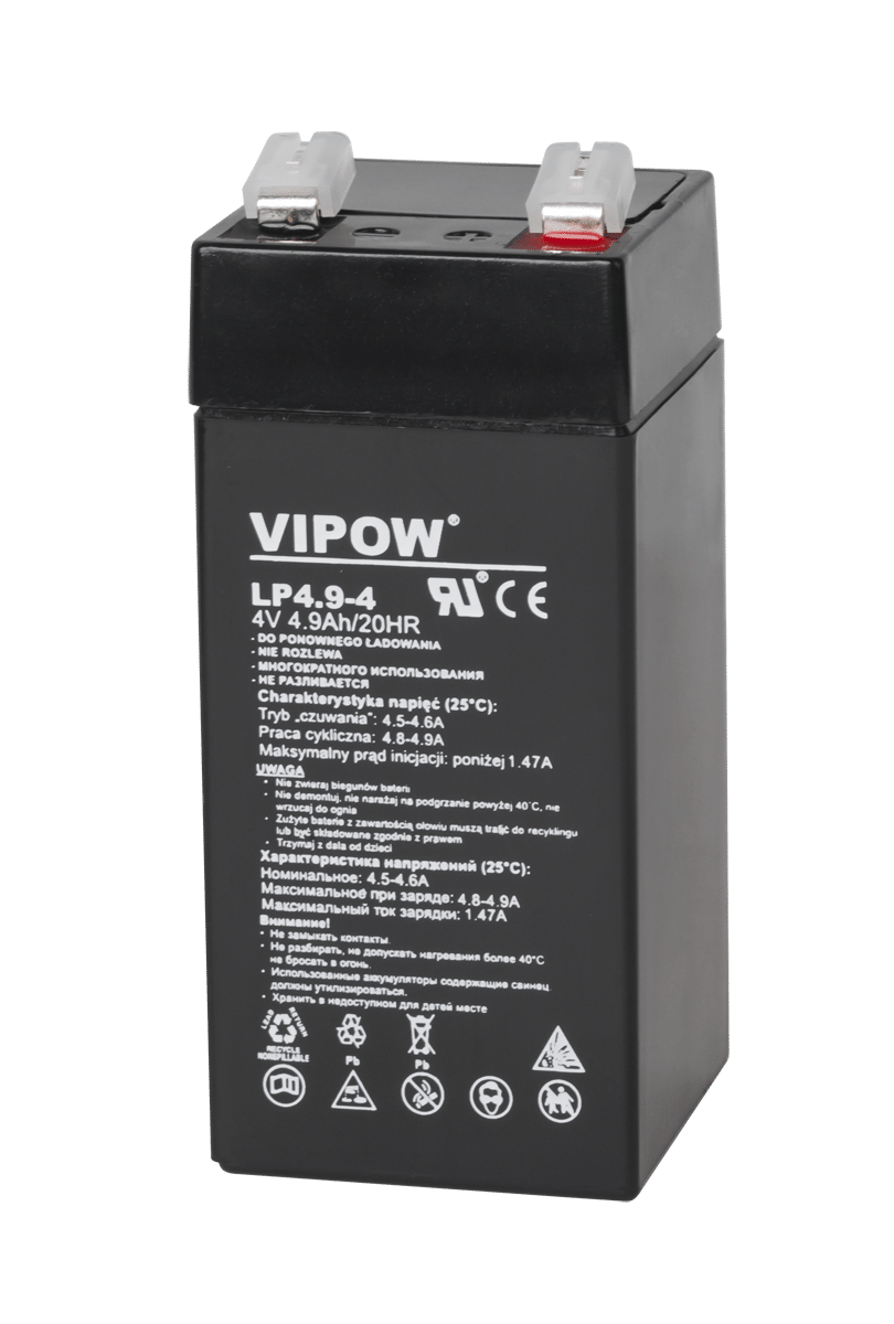 Аккумулятор гелевый Vipow 4V 4,9Ah (BAT0271)