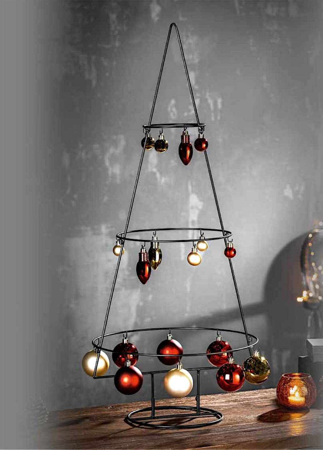 Подставка для украшений Laviro Hom рождественская металлическая в форме елки 83 см Черный (7871)