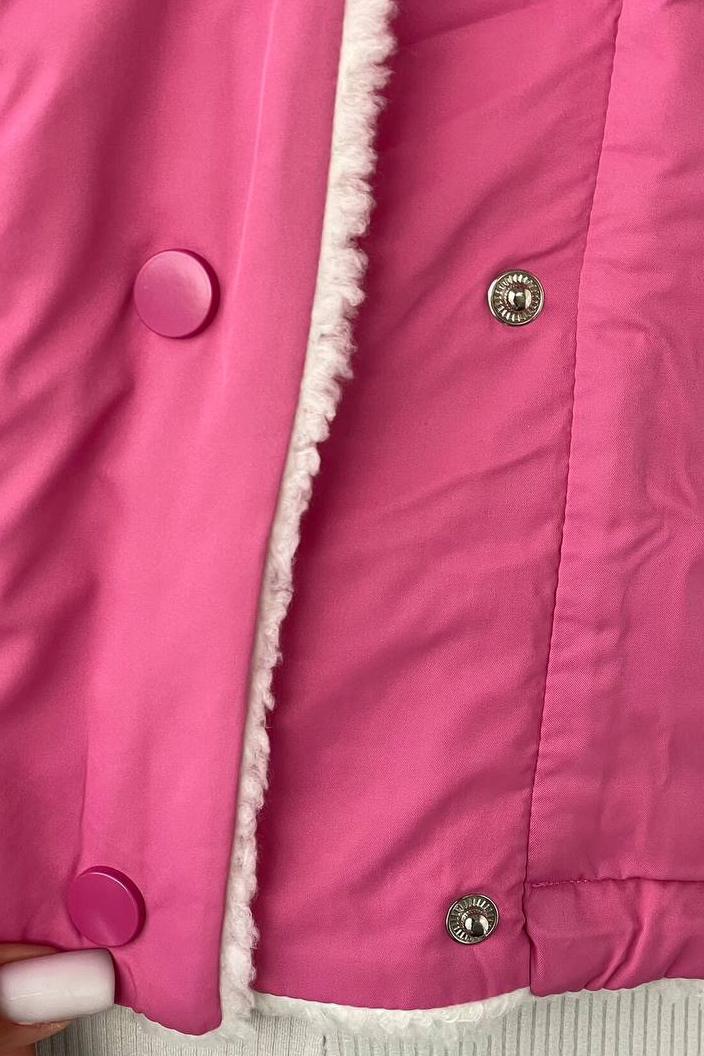 Куртка жіноча демісезонна двостороння на штучному хутрі M Рожевий (187052) - фото 3 Куртка жіноча демісезонна двостороння на штучному хутрі M Рожевий (187052) - фото 3
