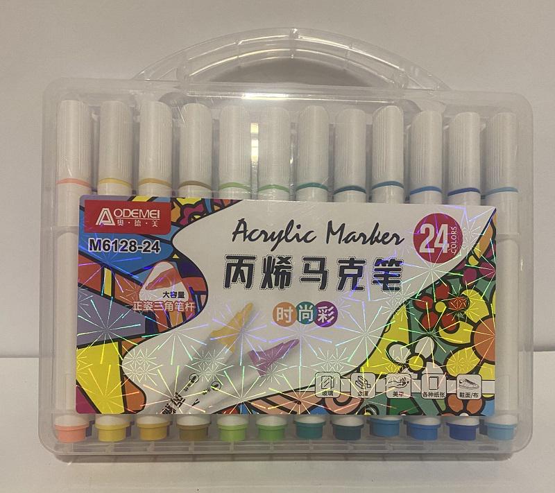 Набор акриловых скетчмаркеров Aodemei M6128-24 треугольный корпус 24 шт. (1317833)