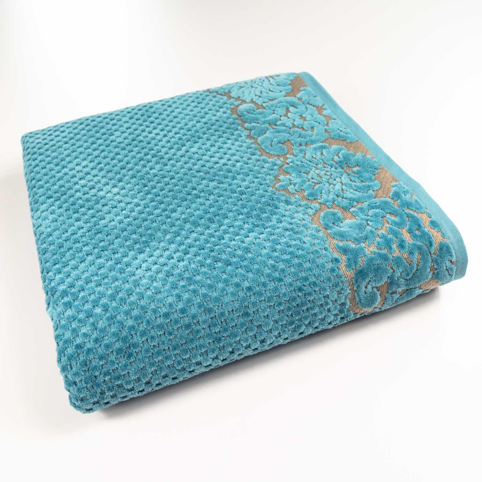 Полотенце банное Damask жаккардовое с велюром 70x140 см Изумрудный (550-dv-140-Emerald)