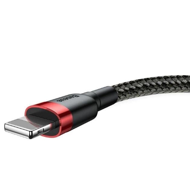 Кабель для зарядки BASEUS Cafule Cable USB to Lightning 1,5 A 2 м Black/Red (CALKLF-C19) - фото 4