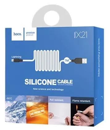 Кабель USB Hoco X21 Plus Silicone Lightning Cable (20765239) - фото 3