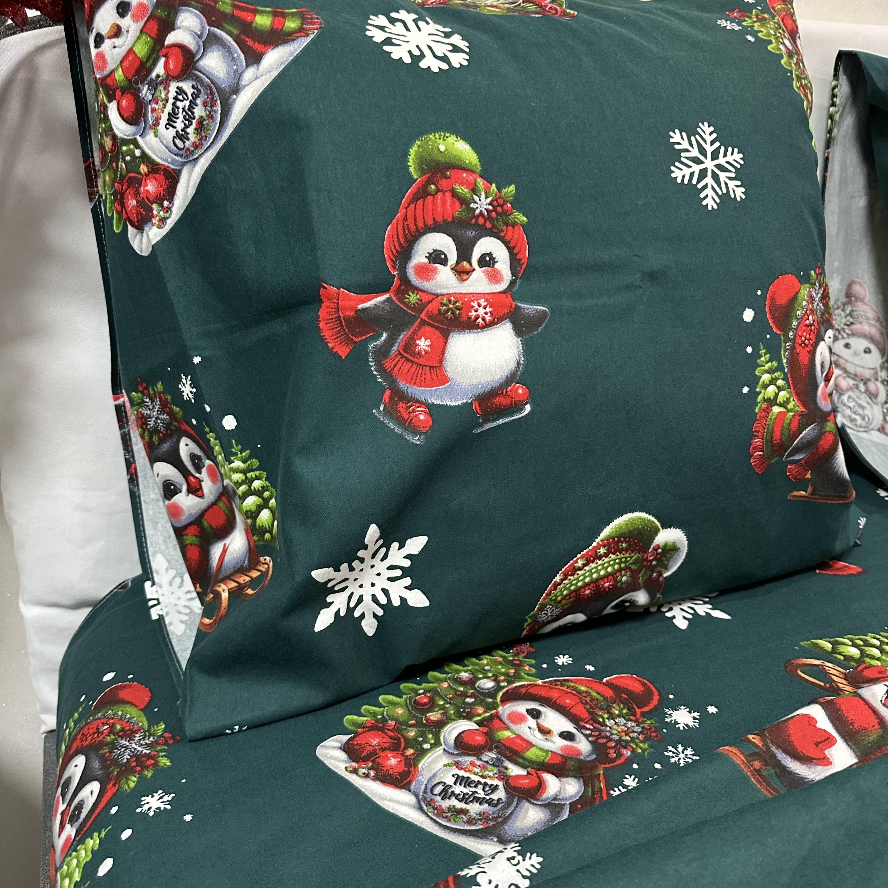 Комплект постільної білизни байкова Зимовий євро Зелений (байка 8-3) - фото 4