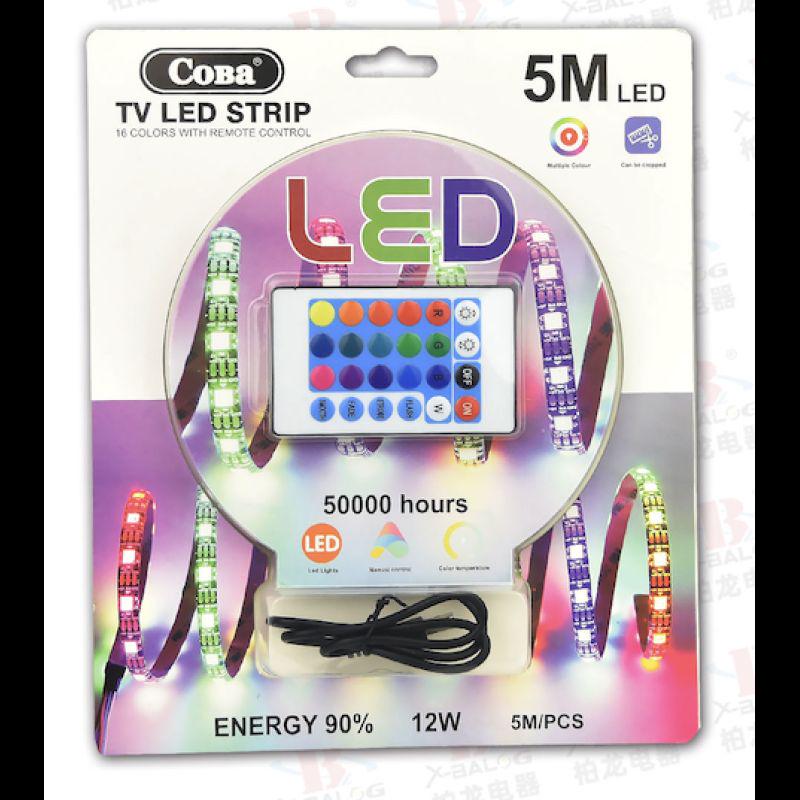 Світлодіодна стрічка COBA CB-5050 для підсвічування LED RGB 5В 5 м USB - фото 2