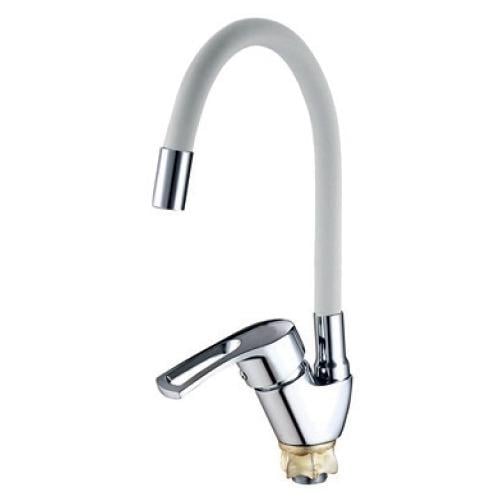 Смеситель для кухни MIXXUS Yub 4-181 MI6482 с гибким изливом Белый (235686)