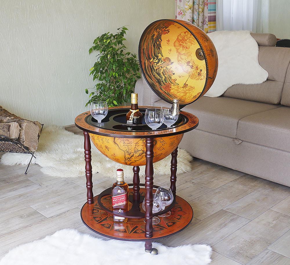 Минибар Гранд Презент Глобус Карта миграции людей 42 см Коричневый (42001R)